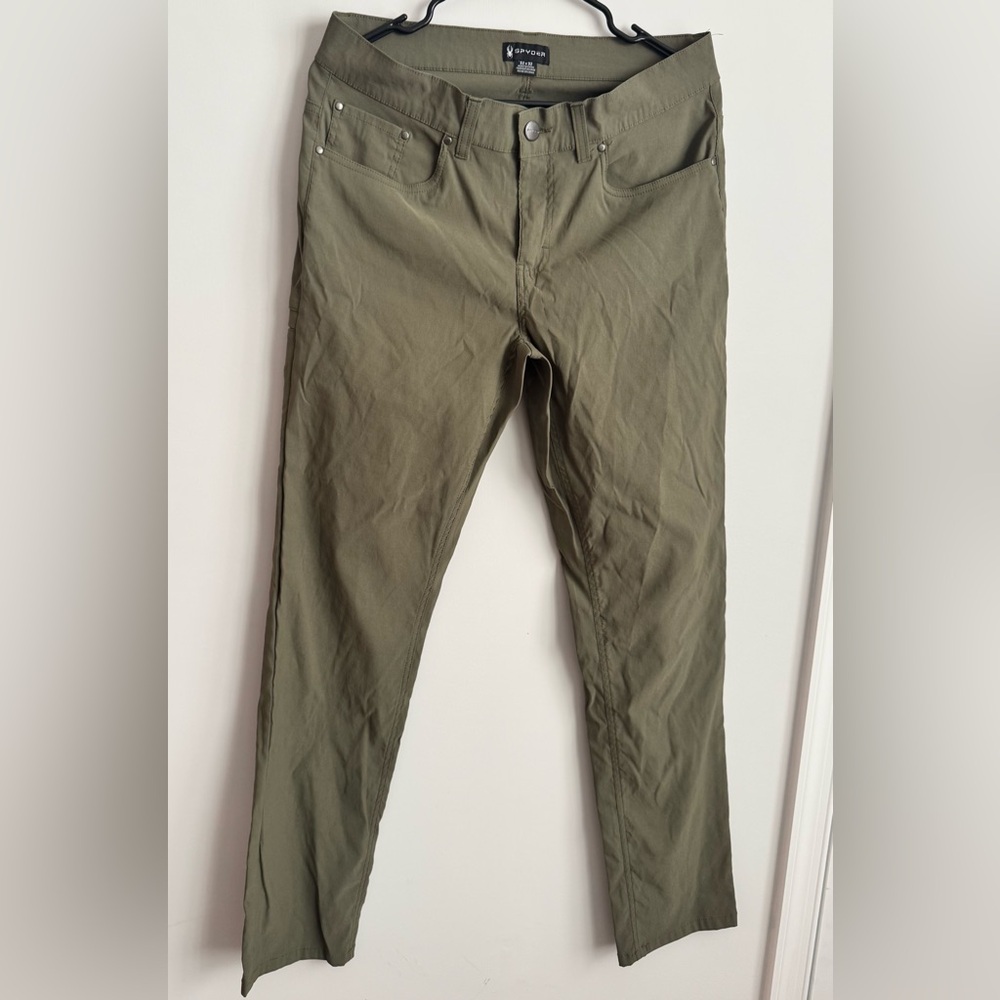 Olive Green Slim Stretch Men's Pants